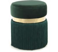 Tabouret semi artisanal ZALE 38x38x45 vert et or