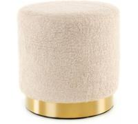 Tabouret semi artisanal ZARAM 35x35x35 ivoire et or