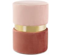 Tabouret semi artisanal ZASA 35x35x46 rose clair et or