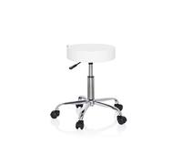 Tabouret / siège pivotant / siège technique OPERATOR II simili-cuir blanc chrome