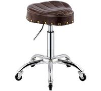 Tabouret sur roulettes Tabouret de coiffure Tabouret à poulie spécial pour salons de beauté Salon de coiffure Coiffure Manucure Coupe de cheveux Tabouret rotatif Confortable (Color : Brownb) ShaoSu