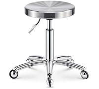Tabouret sur roulettes Tabourets robustes Tabouret de beauté créatif en acier inoxydable Tabouret de maquillage Rotation à 360 ° Tabouret de coiffure Tabouret de barbier Beauté Chambre Tabouret de