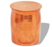 Tabouret Table d'appoint en aluminium martelé couleur cuivre 36 x 42 cm Table basse ronde fabriquée à la main Durable Polyvalente