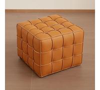 Tabouret, tabouret à chaussures, banc d'entrée, tabouret de pied, tabouret de siège, chaise, tabouret de canapé, tabouret de salon Orange L42*L42*H36cm 【HXDzz-69cheng】