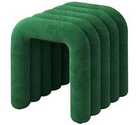 Tabouret Tabouret De Luxe Velours Repose-Pieds Tabouret Coiffeuse Pouf avec Support Olsterstool en Acier Au Carbone pour Chambre Salon (Taille: Type A, Couleur: Vert émeraude)