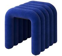 Tabouret Tabouret De Luxe Velours Repose-Pieds Tabouret Coiffeuse Pouf avec Support Olsterstool en Acier Au Carbone pour Chambre Salon (Taille: Type A, Couleur: Bleu Royal)