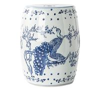 Tabouret tambour décoratif en céramique, meuble polyvalent de style chinois pour intérieur/extérieur, banc à langer, table d'appoint ou support de plantes dans le salon, le balcon et le jardin