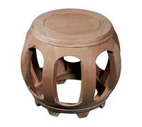 Tabouret tambour en bois massif robuste - Table d'appoint ronde pour intérieur/extérieur, petit tabouret pour salon, balcon, jardin