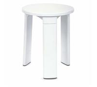 Tatay Tabouret Salle de bain Rond 3 Pieds 4430001 Plastique Résistant Blanc 40x32x32 cm