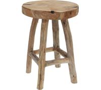 Tabouret Teck 42 cm avec 4 pieds - fait main