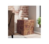 Tabouret Bois De Teck Massif Brun