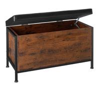 TABOURET - TECTAKE - Coffre de rangement CALICO Revêtement en cuir synthétique - Bois Foncé