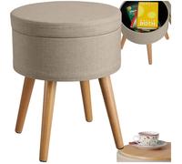 TABOURET - TECTAKE - Tabouret YARA avec Coffre de Rangement 105 L et Table d'Appoint 355 x 455 cm - Sable