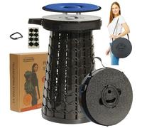 Tabouret télescopique portable amélioré de 50 cm avec siège plus grand et charge de charge, tabouret pliable et pliable avec coussin, chaise télescopique rétractable, robuste pour adultes, camping,