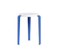 Tabouret TipToe LOU en Plastique Recyclé Blanc/bleu Azur