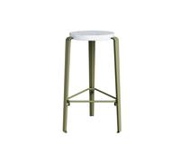 Tabouret TipToe MI LOU en Plastique Recyclé Blanc/vert Kaki