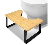 Tabouret Toilette Bambou- 17 * 10.6 * 7“ Marche Pied Toilette pour Adultes et Enfants, Marche Pied Bois, Tabouret Salle De Bain (Brun)