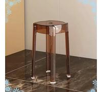 Tabouret Transparent Acrylique Tabourets Hauts 46cm, Moderne Remplacement De Tabouret - Empilables, Tabouret De Café pour Famille Salon (Color : Caramel Colour, Size : 2PCs)