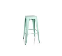 hjh OFFICE 645017 Tabouret de Bar VANTAGGIO High métal Vert Pastel Mat Tabouret rétro Design Industriel, empilable