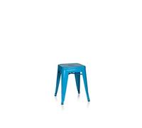 hjh OFFICE 645004 Tabouret bistrot VANTAGGIO Métal Bleu Clair, Tabouret au Look Industriel et Moderne, empilable