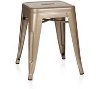 hjh OFFICE 645003 Tabouret bistrot VANTAGGIO Métal Or, Tabouret au Look Industriel et Moderne, empilable