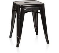hjh OFFICE 645000 Tabouret bistrot VANTAGGIO Métal Noir, Tabouret au Look Industriel et Moderne, empilable