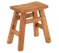 Tabouret VENTOUX petit tabouret rectangulaire de décoration, en acajou à la finition naturelle