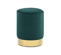 Tabouret Vert foncé et doré Velours