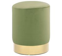 Tabouret Vert moutarde et doré Velours
