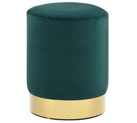 Tabouret - vidaXL - Velours Vert foncé - Base dorée - 28 x 36 cm