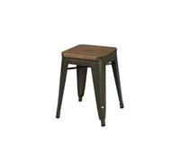 - Tabouret vintage Liv H46 cm - Gris industriel