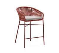 Tabouret Yanet en corde terre cuite, hauteur 65 cm