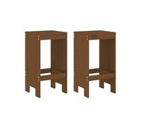 Tabourets 2 pcs marron miel 40x36x75 cm bois massif de pin