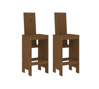 vidaXL Tabourets de bar 40x42x120 cm Bois massif de pin Marron miel Lot de 2