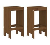Tabourets 2 pcs marron miel 40x36x75 cm bois massif de pin
