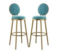 Tabourets 30 Inch Kitchen Stools, Counter Height Bar Stools Set of 2, Velvet Seat stools with Metal Legs, Bar Chairs Maison(Blue)