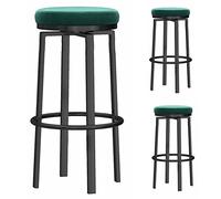Tabourets à Hauteur comptoir Cuisine îlot pivotant en Velours Bouts Bar îles rembourrées Cuisines de pub Petit-déjeuner Tabouret Grand (Vert, 75 cm)