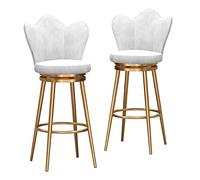 Tabourets Bar 360° Swivel Set of 1, Velvet Modern Counter Height for Bar Home Dining Room Island Cafe