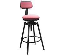 Tabourets Bar à Hauteur avec arrière Cuisine comptoir Vintage Industriel Tabouret rembourré de Ferme en Velours chaises îles Soutenir 330 lbs (Rose)