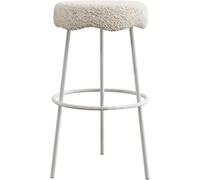 Tabourets Bar à Hauteur comptoir, Bartools rembourrés Lambsca, u201c Tabouret Grand avec Une Jambe en métal Un Repose-Pieds, des Cuisines pour Le Petit déjeuner de l'île (White-1PS, 65 cm)