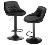 Tabourets Bar Ascenseur de Chaise de Bar avec Tabouret Haut pivotant à l'arrière, comptoir de Cuisine Avant de la Maison, Restaurant, Paquet de 2 tabourets de Bar for Bar(Black)