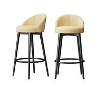 Tabourets Bar Chairs Modern Velvet Set of 2 Elegant with Backrest and Footrest Tall Chairs with Black Metal Legs for Island Bar Dining Room and, Height 45/50/5