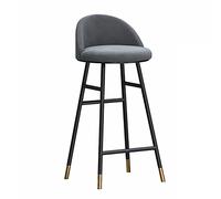 Tabourets Bar Chairs Set of 1/2, Counter Height Breakfast High Stool for Island Dining Room, Modern Pub Chairs with Back Black Metal Legs and Velvet 25.6/29.5 inch Seat(Grey,1PCS)