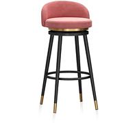 Tabourets Bar Comptoir Moderne for îlot de Cuisine, Tabouret Haut pivotant en Velours, chaises de Bar, Rotation à 360 degrés, Chaise de Petit-déjeuner avec Repose-Pieds 330(65cm(25.6 inch),Pink)