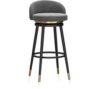 Tabourets Bar Comptoir Moderne for îlot de Cuisine, Tabouret Haut pivotant en Velours, chaises de Bar, Rotation à 360 degrés, Chaise de Petit-déjeuner avec Repose-Pieds 330(65cm(25.6 inch),Grey)