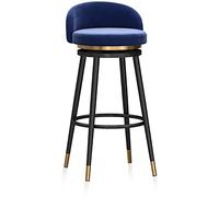 Tabourets Bar Comptoir Moderne for îlot de Cuisine, Tabouret Haut pivotant en Velours, chaises de Bar, Rotation à 360 degrés, Chaise de Petit-déjeuner avec Repose-Pieds 330(65cm(25.6 inch),Blue)