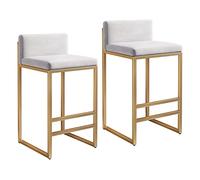 Tabourets Bar Ensemble de 2 Tables de Petit-déjeuner avec Dossier et Pieds en métal for pub, Bar, café, Restaurant ou Maison, Hauteur d'assise 45/55/65 cm
