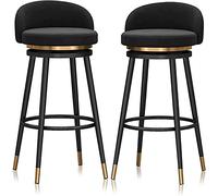 Tabourets Bar Ensemble de 2 tabourets de Bar industriels Vintage avec Dossier Bas - Tabouret pivotant Tabourets Modernes à Hauteur de comptoir - Îlot pivotant - Acier moulé