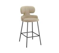 Tabourets Bar Island Chairs Light Premium Sense Chaise Haute Moderne avec Dossier Tabourets de Bar for Petit déjeuner(Beige)