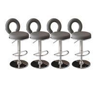 Tabourets Bar Le comptoir pivotant Argent avec des chaises Cuir PU réglables en arrière Tabouret d'îlot Cuisine sans Bras élégant orange-1pcs intéressant (Gris foncé de 4)